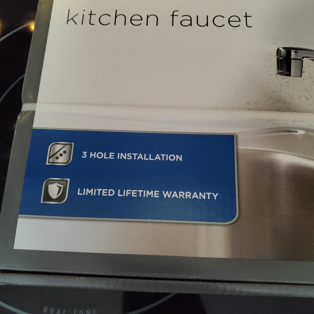 New Glacier Bay Kitchen Faucet Single HandleChrome 1.8 GPM flow rate 3 hole - Picture 3 of 6